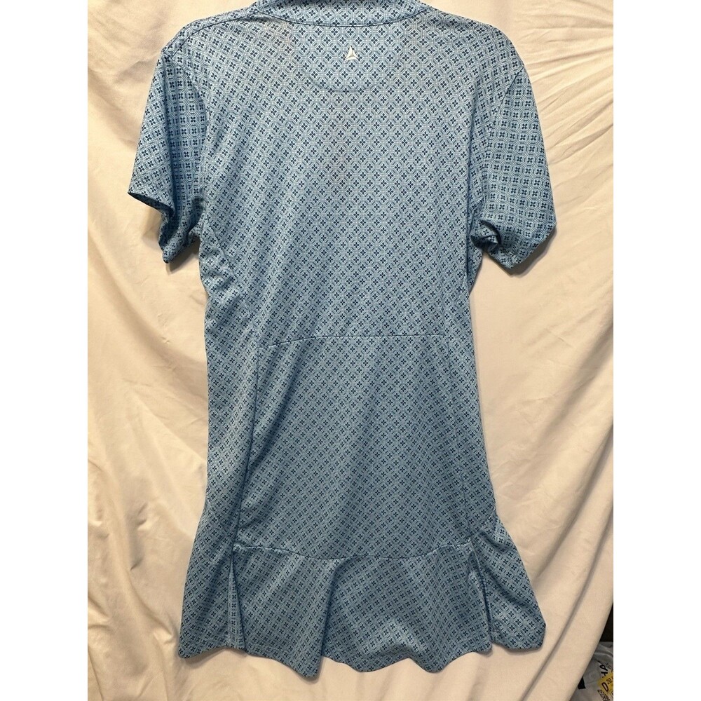 Bermuda Sands Womens Blue Orange Geometric Quarter Zip Golf Dress Large Pocketed - Picture 4 of 7